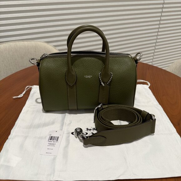 Coach Compass Bag 25 Pebble Olive Leather - Picture 7 of 10